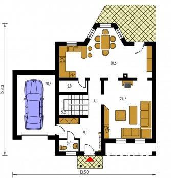 Floor plan of ground floor - KLASSIK 118